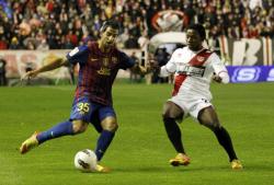 Barcelona right-back Montoya vs Vallecano last season. 